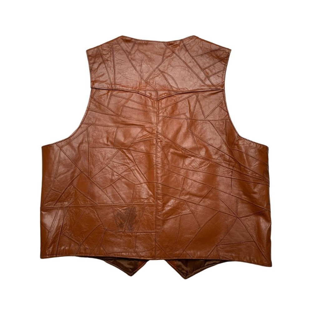 Vintage Western Lance Brown Patchwork Genuine Lea… - image 2
